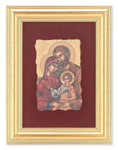 Holy Family Icon 5x6.5 Velvet Back Gold Frame [HFA4695]