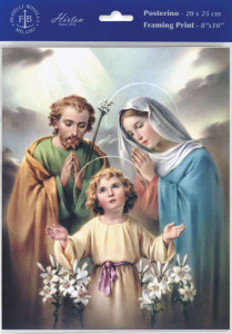 Holy Family with Lilies Print - Sold in 3 per pack [HFA1187]
