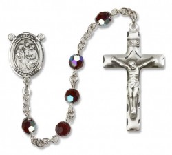 Holy Family Sterling Silver Heirloom Rosary Squared Crucifix [RBEN0012]