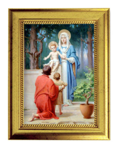 Holy Family with St. John the Baptist 5x7 Print in Gold-Leaf Frame [HFA5259]