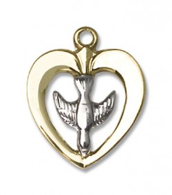 Women's Heart Shaped Holy Spirit Medal [BM0371]