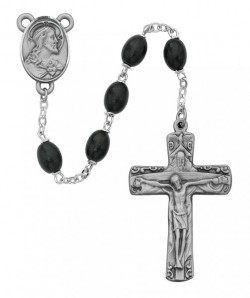 Holy Trinity Black Bead Rosary [MVRB1140]