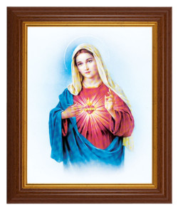 Immaculate Heart of Mary 8x10 Textured Artboard Dark Walnut Frame [HFA5471]