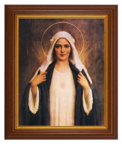 Immaculate Heart of Mary 8x10 Textured Artboard Dark Walnut Frame [HFA5479]