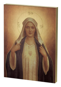 Immaculate Heart of Mary Embossed Wood Plaque [HWP209]