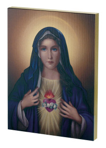 Immaculate Heart of Mary Embossed Wood Plaque [HWP215]