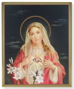 Immaculate Heart of Mary 8x10 Gold Trim Plaque [HFA0240]