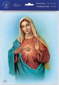 Immaculate Heart of Mary Print - Sold in 3 per pack [HFA1103]