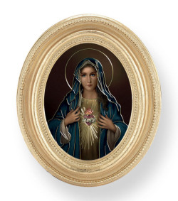 Immaculate Heart of Mary Small 4.5 Inch Oval Framed Print [HFA4716]