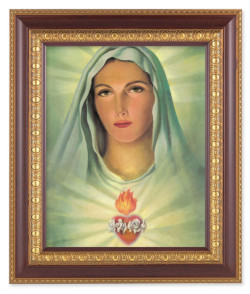 Immaculate Heart of Mary in White 8x10 Framed Print Under Glass [HFP237]