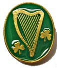 Irish Harp and Shamrock Lapel Pin [TCG0113]