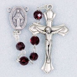January Garnet Deluxe Birthstone Rosary [HRTRB245]