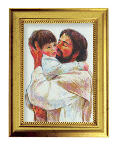 Jesus with Child Print by Hook 5x7 Print in Gold-Leaf Frame [HFA5244]
