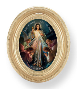 Jesus King of Mercy Small 4.5 Inch Oval Framed Print [HFA4711]