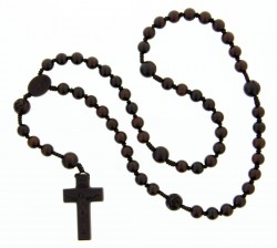 Jujube Smooth Wood and Floral Cut Rosary - 10mm [RB3917]