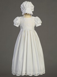 Kayla Cotton Embroidered Day Length Baptism Dress [LCC0009]