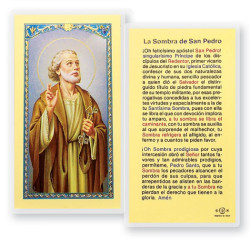 La Sombra De San Pedro Laminated Spanish Prayer Card [HPRS518]