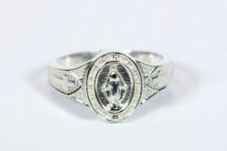 Large Miraculous Medal Sterling Silver Ring [BC0217]