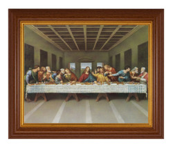 Last Supper by Da Vinci 8x10 Textured Artboard Dark Walnut Frame [HFA5527]