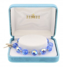Light Sapphire Swarovski Crystal Rosary Bracelet [HRB1003]