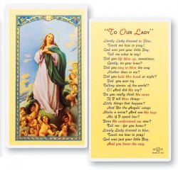 Lovely Lady Dressed In Blue Laminated Prayer Cards 25 Pack [HPR251]
