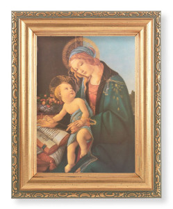 Madonna of the Book by Botticelli 4x5.5 Print Under Glass [HFA5323]