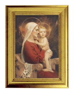 Madonna and Child Print by Chambers 5x7 Print in Gold-Leaf Frame [HFA5205]