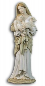 Madonna &amp; Child with Lamb Statue - 11.5 Inches [GSCH1042]