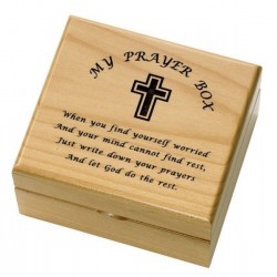 Maple Wood Keepsake Prayer Box [SRB1008]