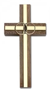 Marriage Cross with Eternity Rings in Walnut 4“ [CRB0017]
