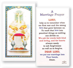 Marriage Prayer Wedding Symbol Laminated Prayer Card [HPR713]