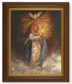 Mary with Monstrance 8x10 Textured Artboard Dark Walnut Frame [HFA5575]