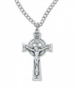 Men's Celtic Crucifix Pendant Sterling Silver or Pewter [MV2036]