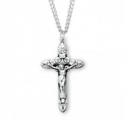 Men's Crucifix Necklace with Art Deco Details [HMM3278]
