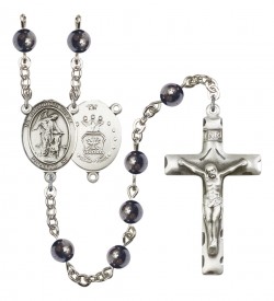 Men's Guardian Angel Air Force Silver Plated Rosary [RBENM8118S1]