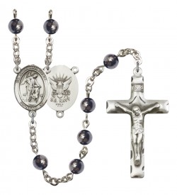 Men's Guardian Angel Navy Silver Plated Rosary [RBENM8118S6]