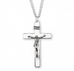 Men's High Polish Crucifix Necklace [HMM3296]