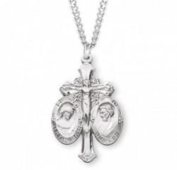 Men's Holy Family Crucifix Necklace [HMM3311]