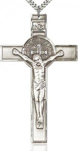 Men's Large St. Benedict Crucifix Pendant [BM5638]
