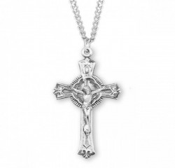 Men's Notch Ring Crucifix Necklace [HMM3297]