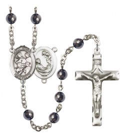 Men's St. Cecilia Marching Band Silver Plated Rosary [RBENM8179]