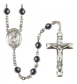 Men's St. Christopher Silver Plated Rosary [RBENM8022]