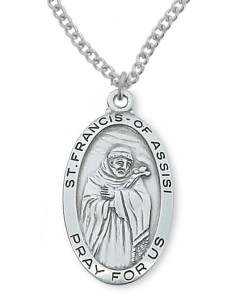 Men's St. Francis of Assisi Medal Sterling Silver [MVM1067]