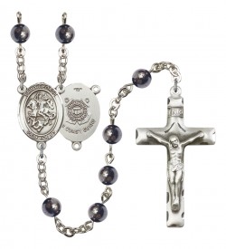 Men's St. George Coast Guard Silver Plated Rosary [RBENM8040S3]