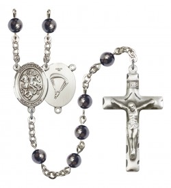 Men's St. George Paratrooper Silver Plated Rosary [RBENM8040S7]