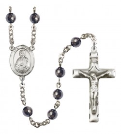 Men's St. Gerald Silver Plated Rosary [RBENM8404]