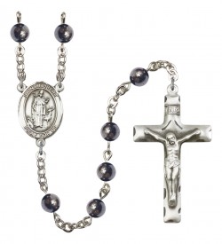 Men's St. Hubert of Liege Silver Plated Rosary [RBENM8045]
