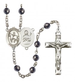 Men's St. Kateri Equestrian Silver Plated Rosary [RBENM8182]