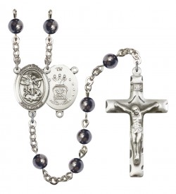 Men's St. Michael Air Force Silver Plated Rosary [RBENM8076S1]