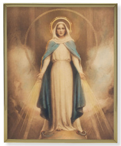 Miraculous Mary 8x10 Gold Trim Plaque [HFA0247]